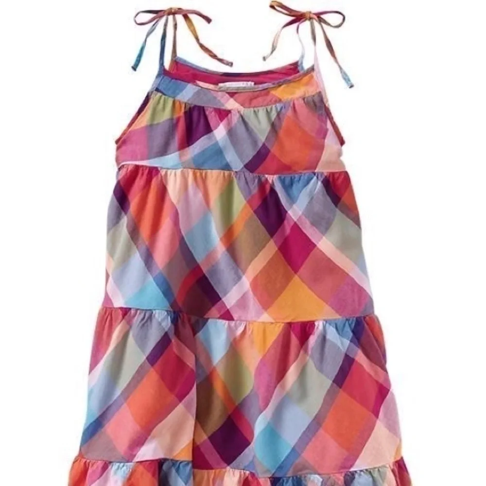 Old Navy Girls Multicolored Plaid Summer Dress